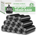 45-50 Gallon Black Trash Bags 120 Count - 38''x47'' Large Garbage Bags Unscented, 40+ Gallon Trash Can Liners, Multipurpose for Office, Outdoor, Yard and Commercial