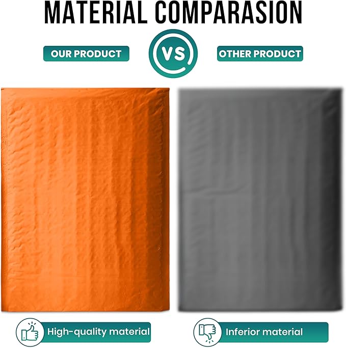 Levex - #0 6" x 10" [5 Pack] Orange Poly Bubble Mailers, Padded Envelope Mailers, Packing Envelope & Mailing Bags for Shipping