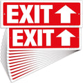 iSYFIX Exit Signs - 12 Pack 12x4 Inch Directional Up Arrow Signs, 40 mil Polystyrene Plastic, UV Laminated, Scratch & Fade Resistant, Waterproof - Ideal for Office, Theater, School, Business