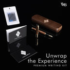 Wordsworth & Black Fountain Pen Set, Luxury Bamboo Wood - Medium Nib, Gift Case; Includes 6 Ink Cartridges, Ink Refill Converter -Journaling, Calligraphy, Drawing, Smooth Writing [Brown Wood]