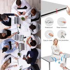 WYMHYZ Conference Table Flip Top Mobile Conference Room Tables,Folding Conference Table with Wheels,Large Meeting Training Seminar Table Saving Space for Office Classroom (4, White, 47.2'')