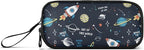 BOENLE Space Rocket Planet Pencil Case Box Boys Girls Large Pencil Pouch with Zipper Compartments Big Capacity Stationery Pen Bag Organizer for Kids Teens Adults School Office
