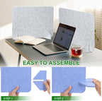 PATIKIL Desk Divider, 4 Set 24 x 16 Inch Acoustic Freestanding Desk Divider Desk Privacy Panel with 8 Pcs Support Feet for Library Office Workstation,White
