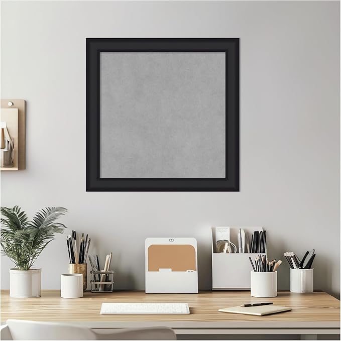 Amanti Art Black Framed Magnetic Board 19x19 Small Vision Board for use with Magnets, 100% Metal Sheet to Display Items as Office Decor or for Home Organization in mudroom, Kitchen or Kids Room