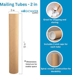 MagicWater Supply Mailing Tube - 2 in x 12 in - Kraft - 12 Pack - for Shipping and Storage of Posters, Arts, Crafts, and Documents