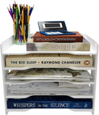Natwind 5-Tier Desk Organizer,File Organizer,File Paper Organizer for Desk & Desktop - White File Holder with Mail Letter Tray & Paper Sorter for Home Office, School Classroom