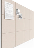 Bumusty Large Cork Board 47"x35" Alternative - 12 Pack Felt Wall Tiles with 70 Safe Removable Adhesive Tabs, 30 Pushpins, Cork Boards for Walls Pin Board Bulletin Board Office Decor (Oatmeal)