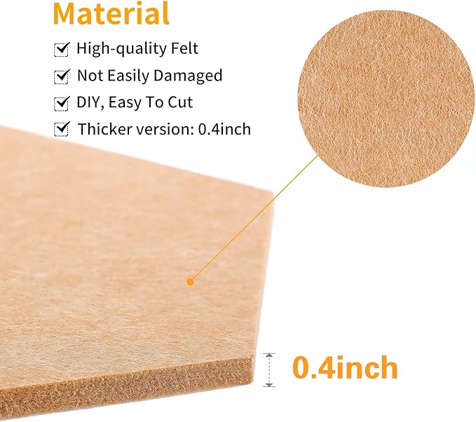 Uoisaiko 12" Large Bulletin Board with 30 Push Pins, Pack of 8 Hexagon Felt Pin Board Notice Boards for Home Office, Felt Wall Tiles for Photos Memos (Brown)