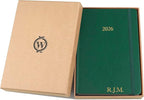 Wykeham's Executive 2026 Daily Journal Planner – US Public Holidays & Format – Customization Available (Personalized Racing Green, 8.5"×5.5")