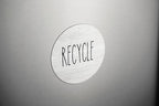 Rustic Recycle and Trash Magnets for Kitchen Trash Cans and Recycling Bins, Trash and Recycle Magnet Combo for Garbage Can Logo Symbol, 2 Magnetic Sticker Adhesives, 4 Inch Circle, Outdoor Waste Bin