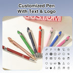 CRME Custom Pens Personalized Pen with Name Logo Engraved Metallic Customized Pen Wine Red Barrel Black Ink Click Pens Stylus Pens for Touch Screens Ideal for School Journaling Office Writing