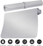 Boutilon Leather Desk Pad Protector,Non-Slip Mouse Pad,Laptop Desk Pad,Office Mouse Mat,Waterproof Leather Desk Blotter,Desk Writing Pad for Office and Home (L-Silver,35"x 17")