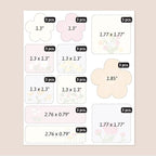 Large Name Labels for Kids (33) - Custom Stickers for Daycare and School Supplies - Durable, Waterproof Stickers for Water Bottles, Lunch Boxes, and More with Unique Designs - Flowers