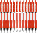 Classic Retractable Gel Roller Pens, 0.7mm Fine Point, Red Ink (Red - 12 Packs)