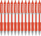 Classic Retractable Gel Roller Pens, 0.7mm Fine Point, Red Ink (Red - 12 Packs)