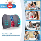 Lofty Aim Lumbar Support Pillow for Car, Memory Foam Lumbar Pillow for Lower Back Pain Relief - Back Cushion for Driving, Chair Support for Car-Office Chair, Wheelchair - Dark Grey