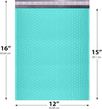 Teal Large Poly Bubble Mailers 12x15 inch | Self Seal Padded Envelopes Cushioned Bubble Mailer | Usable Size 12x15 | WaterProof | Lightweight mailing Shipping Bags | 100 Pack Bulk