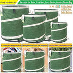 46-Gallon Collapsible Trash Can (22x28 in) Hard-Shell Bottom Yard Garden Bag,Big Leaf Bag,Yard Waste Bag,Debris Container,Pop-Up Recycling Bin,Camping Waste Bin,Laundry Hamper,Lawn Grass,Weeds Barrel