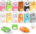 Sooez 12 Pack Pencil Erasers, Cute Animal Eraser with Clean up Roller and Cover, Latex-Free, Bulk Art Drawing Erasers for Teens Adults & Teacher Classroom/School Supplies