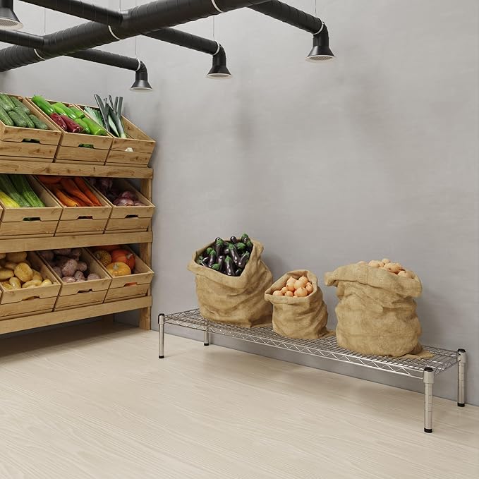 Regal Altair 14''W x 54''L x 8''H Chrome Plated Wire Dunnage Rack | Off The Floor Storage