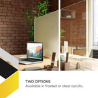 OBEX Acrylic Free Standing Screen, Divider for Desk Privacy Home & Office Partitions for Table Top Workstation, Portable Cubicle Panel for Work, 12" x 30", Clear