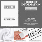 Buryeah 12 Pcs Reserved Seating Signs for Chairs Church Pew Reserved Chair Signs Placeholder with Printed Words for Weddings Parties Celebrations Receptions Church or Event (White)