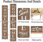 Farmhouse Wooden Welcome Sign Stand for Front Door, 47" Rustic Large Home Sweet Home Welcome Sign for front porch, Vertical Tall Xmas Gift Porch Leaner Decor for Outdoor Patio Garden