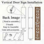Farmhouse Wooden Welcome Sign Stand for Front Door, 47" Rustic Large Home Sweet Home Welcome Sign for front porch, Vertical Tall Xmas Gift Porch Leaner Decor for Outdoor Patio Garden