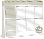 104 Pgs Weekly To Do List Notepad, 52 Duplex-Printed Undated Sheets 100 GSM（8.5"×11") Weekly Desk Planner For Work Home School Office Desk Accessories Supplies & Goal Setting Tasks - Beige