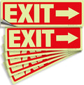 iSYFIX Exit Stickers Signs with Directional Right Arrow 6 Pack 12x4 Inch - Glow in the Dark Photoluminescent Vinyl for Office, School, Business, Warehouse - UV & Weather Resistant for Indoor/Outdoor Use