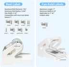 Guermok Thermal Shipping Label Holder for Rolls & Fan-Fold, Fragile Stickers for Shipping, Label Stand Desktop Printer Holder-Home Office Accessory- Sticker Dispenser for Holographic Vinyl