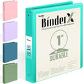 BinderX Extra Durable 3 Ring Binder, Round Rings 1 Inch Binder, Fits 175 Sheets of 8.5x11 Paper, Customizable View Cover with Inside Pockets, Cute 1" Binders, 1 Inch Binders 3 Ring, Aqua Blue