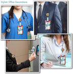 ID Badge Holder with Breakaway Lanyard, Lanyards for ID Badges Name Tags ID Card Holder, Cute Badge Reel Badge Clip Retractable, Autism Awareness Gifts