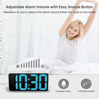 DreamSky Small Digital Alarm Clock for Bedroom, Large Big Numbers Display with Brightness Dimmer, Electric Bedside Desk Clock with USB Charging Port, Adjustable Alarm Volume, USB-C Adapter Powered