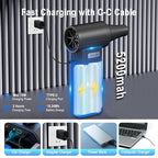 Compressed Air Duster- 130000 RPM Brushless Motor,15W Fast Charge,4-Speed Adjustable Electric Air Duster, Rechargeable Mini Duster Blower for PC,Keyboard,Car,Outdoors,Home and Snow Clearing,(Black-01)