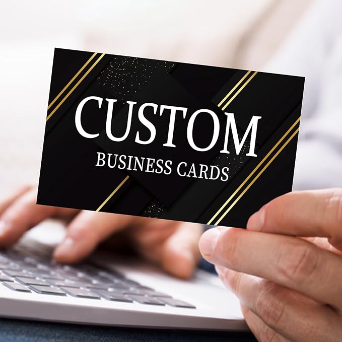 Custom Business Cards - 300gsm Matte Paper Waterproof Front & Back Printed 3.5x2 inch Customizable Logo/Text/QR Code 100/200/500/1000/2000 Pcs