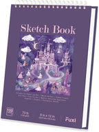 Purple Sketch Book for Women - 9"x12" Girls Sketch Book, 100 Sheets (73lb/120gsm) Drawing Paper for Kids, Art Supplies for Girls Ages 8-12, Beginners, and Adults, 1-Pack