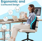 Niceeday Lumbar Support Pillow for Office Chair Car Back Support Pillow, Memory Foam Gaming Chair Desk Chair Back Cushion for Lower Back Pain Relief, Ergonomic Back Rest,Stocking Stuffers