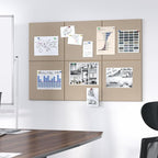 Neatsure Large Cork Board for Wall, 36" x 24" Bulletin Board with Pushpins, 6 Panels Felt Tiles Tack Push Pin Board for Office, Tan