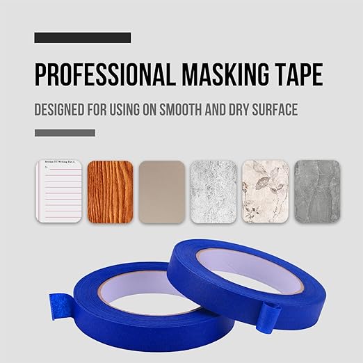 Lichamp Blue Painters Tape 3/4 inch, 4 Pack Blue Masking Tape 3/4 inch x 55 Yards x 4 Rolls (220 Total Yards)