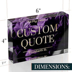 Custom Acrylic Sign Personalized, Custom Desk Name Plate, 18 Styles, (4"x6"), With Gift Box, USA Made by Acryluxe. (Blossom)