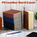 Honoson 20 Pack Lined Journal Notebooks A5 Hardcover Executive Notebook 5.5" x 8.3" PU Leather Wide Ruled Journals Bulk with Elastic Band for Home Business Office School Supplies(Black, Navy, Brown)