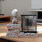 Daisylily Skull Pencil Holder, Skeleton Pen Cup, Mesh Pen Holder for Desk Office Pen Organizer, Pencil Cup Storage Containers