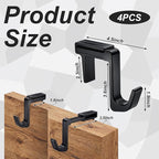 Otoolling 4 Pcs Adjustable Cubicle Hooks for 1.8-3.5 in Panels and Walls Adjustable Plastic Cubicle Coat Hooks Sturdy Hook for Large Laptop Work Bags Cases and Coats (Black)