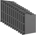 INFUN 1 Inch Telescoping 3 Ring Binder - 12 PCS-Black, Flexible Binders with Customizable Front Cover and Clear Catalog Pocket,1 inch Binders 3 Ring, 225 Sheet Capacity