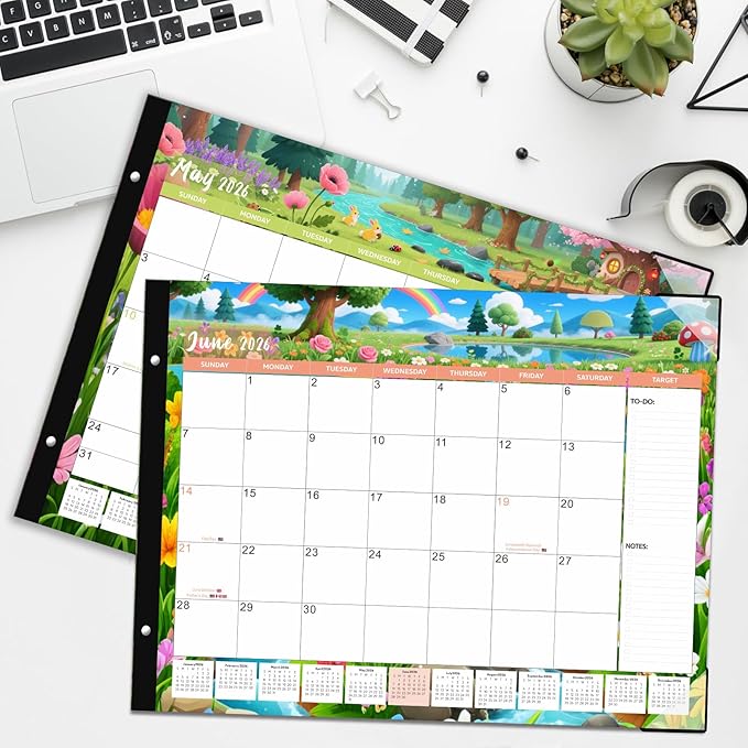 DIBAOLU Extra Large Desk Calendar 2026,Big Desk Calendar 2026-2027 22x17,18 Month,January 2026 to June 2027,Suitable For Home, School Or Office, Monthly Planning Calendar,With Plastic Cover
