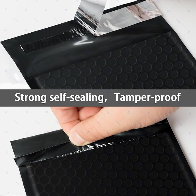 skardeco 6x10 Inch Black Bubble Mailers 40 Pack Self-Seal Poly Padded Envelopes Suitable for Small Businesses to Package and Mail Jewelry Cosmetics, Electronic Products, Cards (Black, 6x10-40)