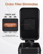 GibHerz Small Trash Can with Lid Soft Close-10L/2.6 Gal Stainless Steel Outdoor Dog Poop Garbage Can-Metal Waste Bins with Pedal for Bathroom Bedroom Office-Black