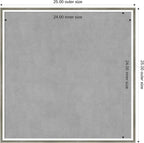 Amanti Art Silver Framed Magnetic Board 25x25 Medium Vision Board for use with Magnets, 100% Metal Sheet to Display Items as Office Decor or for Home Organization in mudroom, Kitchen or Kids Room
