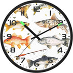 Vozoza Fishing Underwater 12 Inch Analog Wall Clocks Battery-Operated with Led Lights for Living Room Bedroom Kitchen Office Decor, Battery Not Included